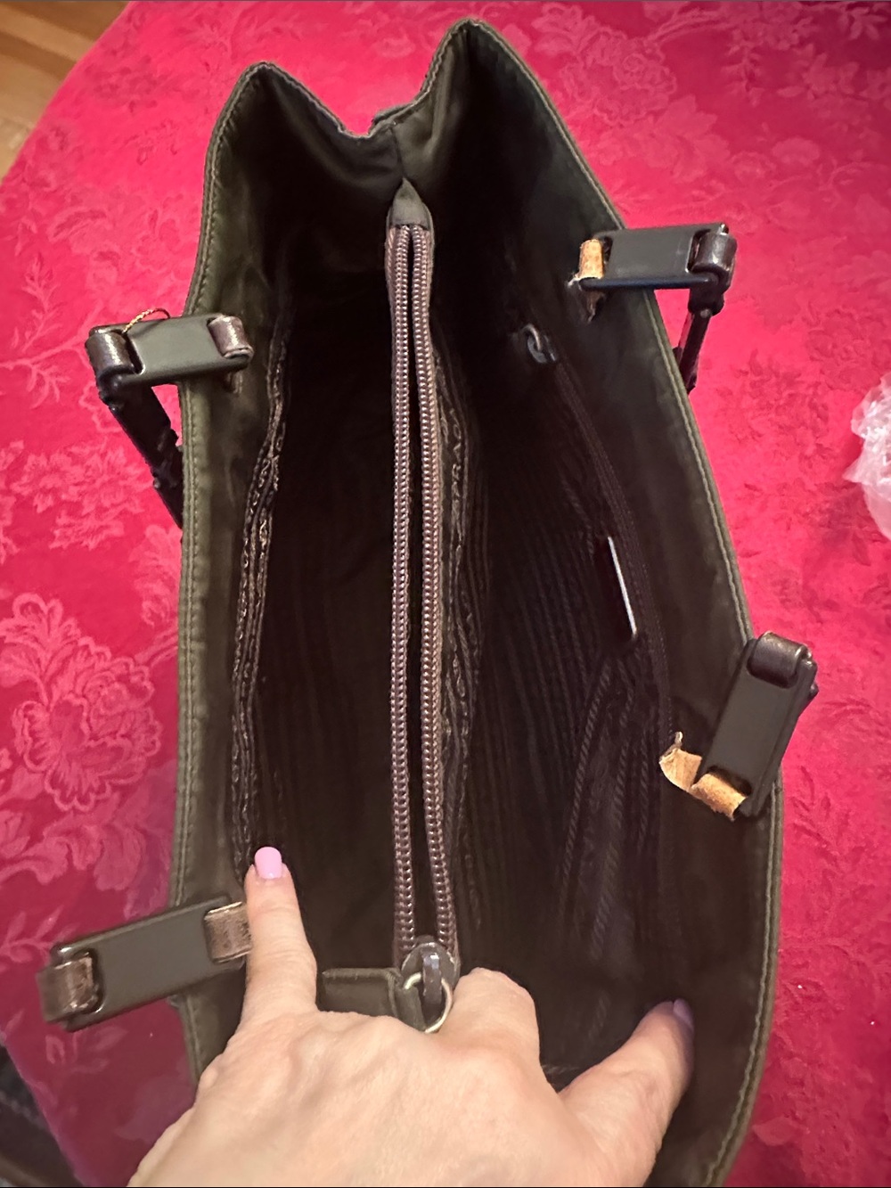 Prada Army Green Nylon Shoulder Bag - Picture 7 of 7